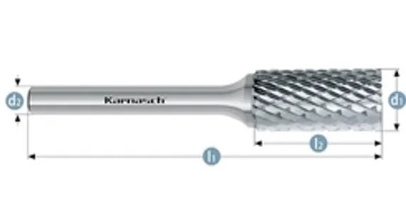 Борфреза твердосплавная Karnasch форма B, 6х18х6х50 мм, насечка HP-6, без покрытия, арт. 11.3014-050