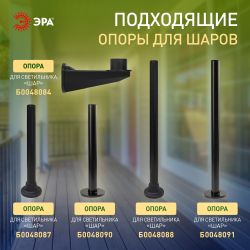 Садово-парковый светильник ЭРА НТУ 02-60-201 шар опаловый призма на опору / кронштейн IP44 Е27 max60Вт d200mm | Садово-парковые светильники