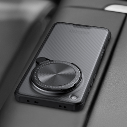 Чехол тонированный (Transparent Black) от Nillkin с металлической крышкой для камеры на OPPO Find X8 Ultra, серия CamShield Prop