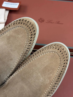 Светло-коричневые лоферы Loro Piana Summer Walk с плетением