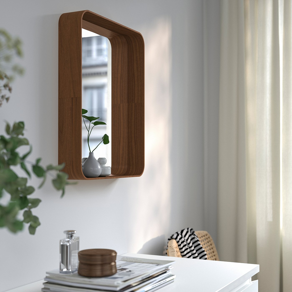 IKEA DVÄRGSYREN  (ИКЕА ДВЭРГСИРЕН)  -  Зеркало - шпон ореха 40x50 см