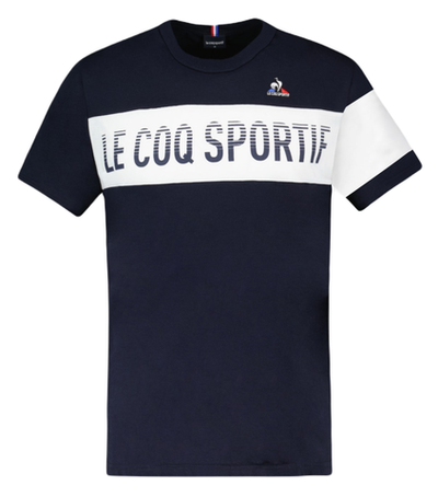Мужская теннисная футболка Le Coq Sportif BAT Tee Short Sleeve N°2 SS23 - sky captain/new optical white