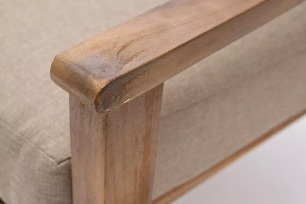 Диван из акации Joygarden МОНА 2-х местный, Natural Teak, бежевый