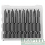 Биты торсионные кованые PH2, 50 мм, KRAFTOOL X-Drive 10 шт. 26121-2-50-10
