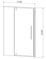 Душевая дверь Vincea Слим-Н (Slim-N) VDP-4SN110CL, хром, стекло прозрачное