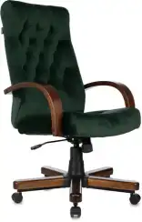 Кресло руководителя Бюрократ T-9928WALNUT Fabric зеленый California 696 крестов. металл/дерево
