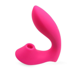 Розовый L-образный вибромассажёр с вакуумной стимуляцией 3,5’’ Silicone Billow Suction Lover (Цвет: розовый)