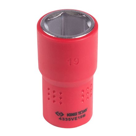 Цена на KING TONY (4335VE19M) Головка торцевая диэлектрическая шестигранная 1/2", 19 мм