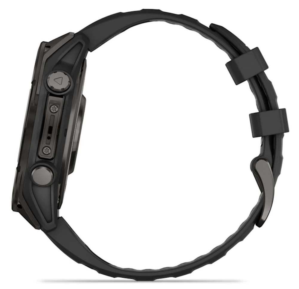 Смарт-часы Garmin Fenix 8 - 47 мм, AMOLED, Sapphire серый корпус, черный силиконовый ремешок