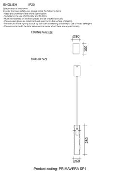 Подвесной светильник 1*E14 PRIMAVERA SP1 CHROME хром Crystal Lux