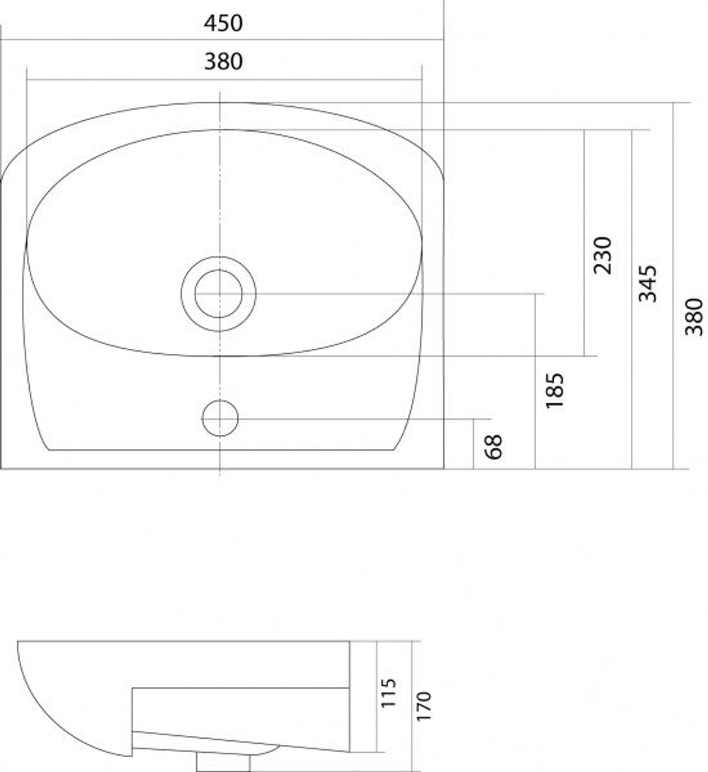 Раковина для мебели SANTEK Акватоп - 50