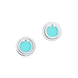 Серьги из белого золота с бирюзой, Tiffany 💠 T collection - Единственные в наличии