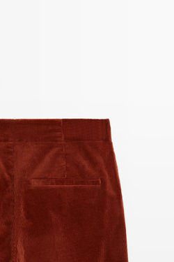 Massimo Dutti Вельветовые брюки-палаццо, красноватый