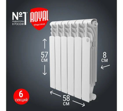 Радиатор ROYAL THERMO Revolution Bimetall 500 2.0 6 секций НС-1295116