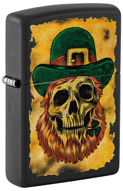 Зажигалка ZIPPO Lucky Map с покрытием Black Matte, латунь/сталь, черная, 38x13x57 мм, шт