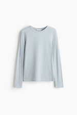 Топ в рубчик с длинными рукавами - H&M
