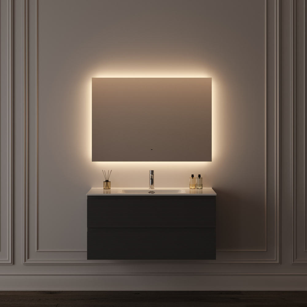 Зеркало для ванной комнаты SANCOS Поле 2.0 (Square 2.0) 900х700 led подсветка 2700K/4000K/5000K SQ2.900