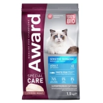 AWARD Special Care Sensitive Skin & Coat Сухой корм для взрослых кошек со свежей белой рыбой, 1,5 кг