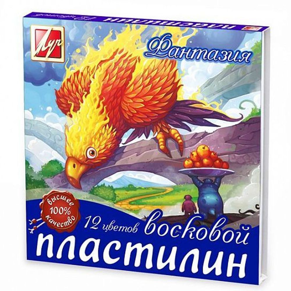 Пластилин восковой ЛУЧ ФАНТАЗИЯ 12 цв. 210 г со стеком