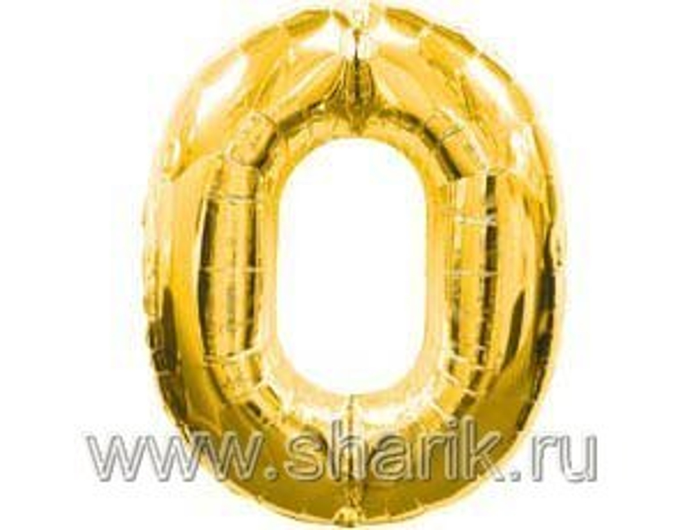 Шар фольга 40" "Цифры" 0 - 9 (101 см) золото