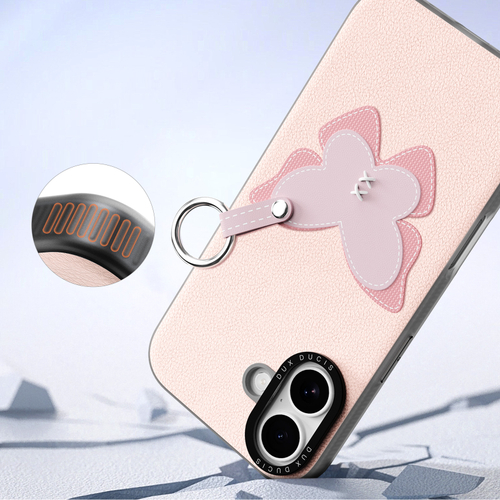 Чехол светло-розового цвета (Butterfly Edition) для iPhone 17, серия Luvy Series Case (со съемным ремешком) от Dux Ducis