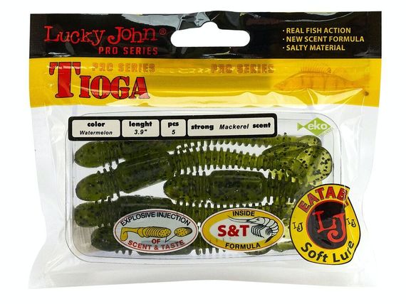 Виброхвосты съедобные LJ Pro Series TIOGA 3.9in (10 см), цв. PA01, 5 шт.