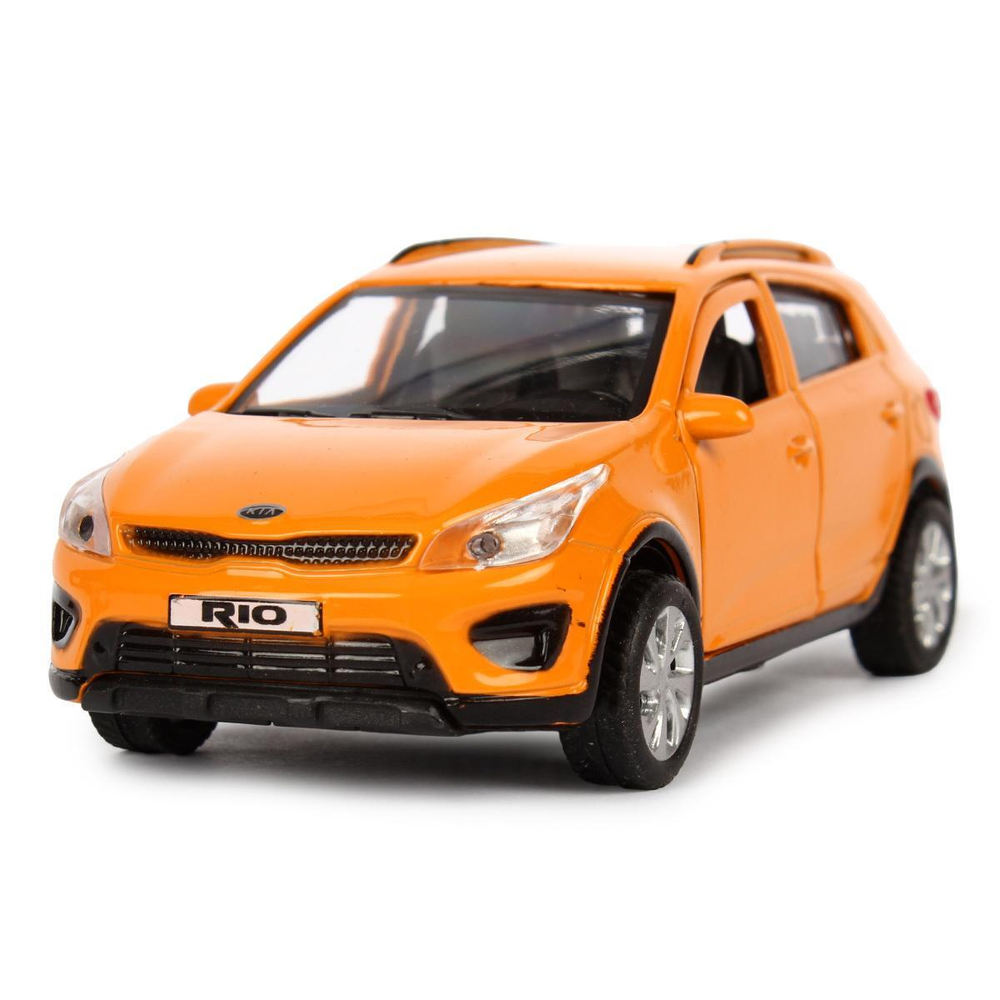 Модель ин. мет. "Kia Rio" 12см, двери, багаж, оранжевый, коробка XLINE-12-OG (Технопарк)
