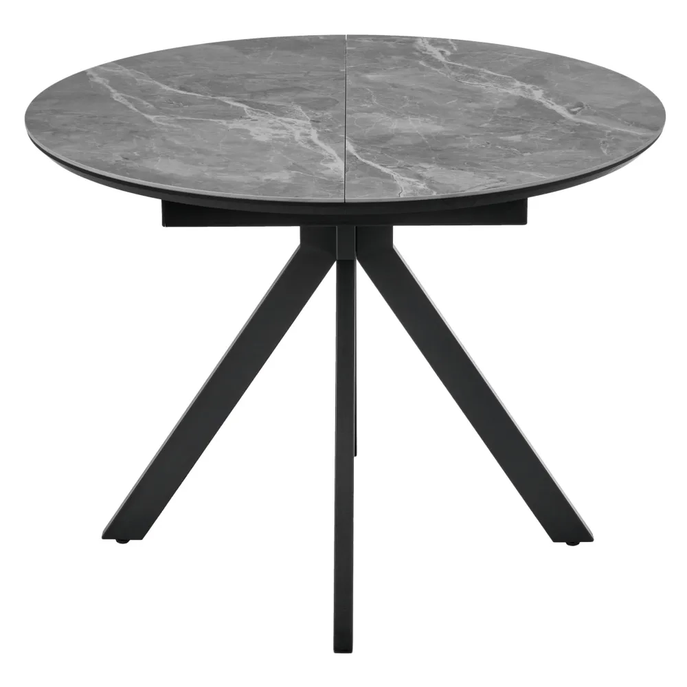 Стол Bradex Home Rudolf круглый раскладной 100-130x100x75см, серый керамогранит, черный