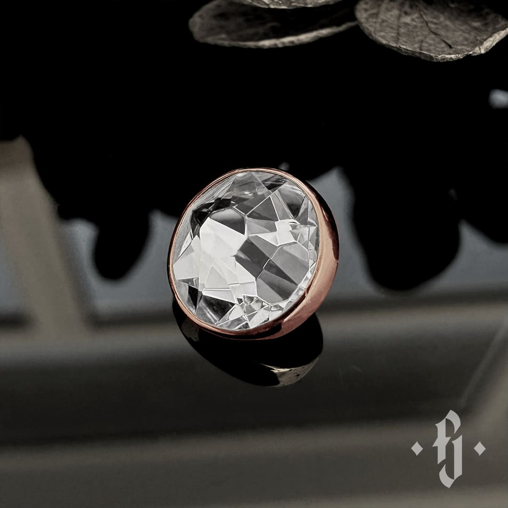 Накрутка "Flat Gem" - Розовое золото - White SW