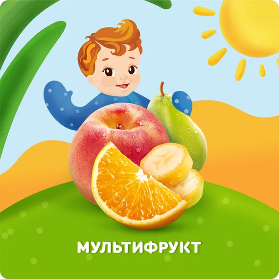 Пюре Агуша Мультифрукт с 6 мес 90 г