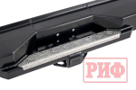 Бампер силовой задний Toyota Land Cruiser 76 2007+ с квадратом под фаркоп и фонарями РИФ