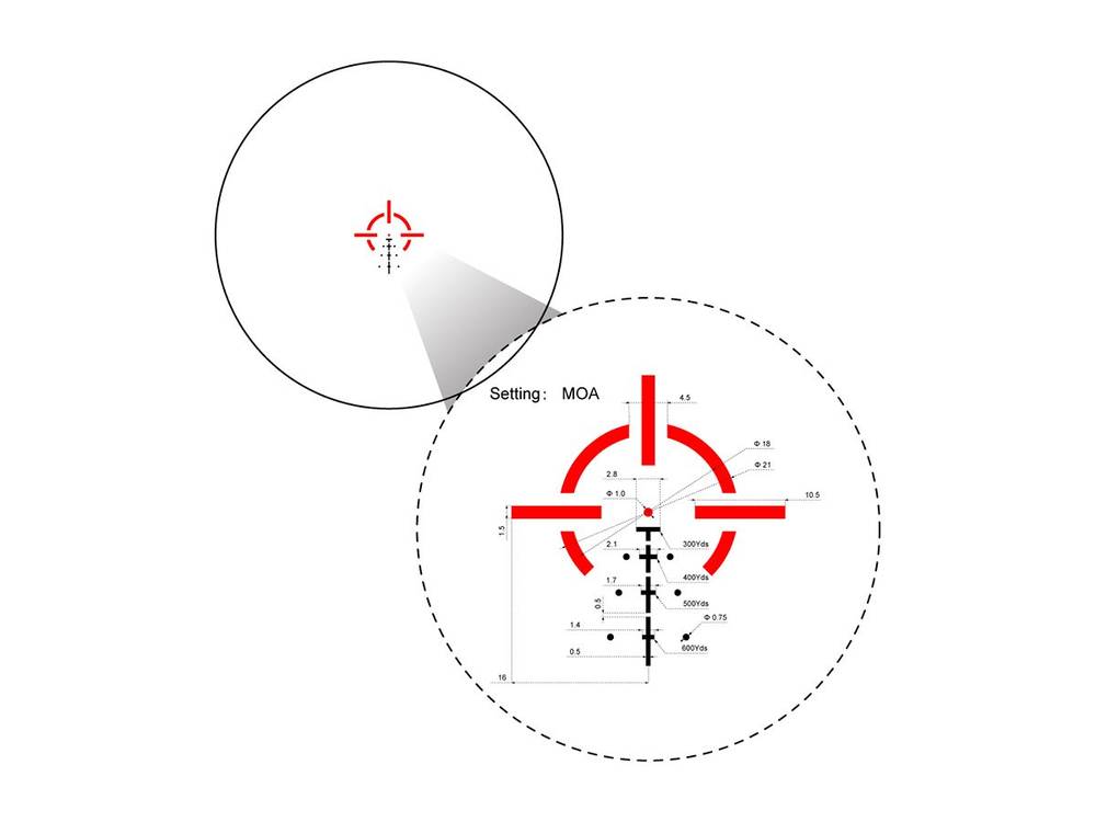 Прицел призматический Vector Optics Paragon 3x18, VEPS-MBR, подсветка красная, на Picatinny, 1 MOA - фото 3