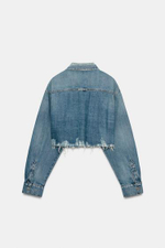 CROP ДЖИНСОВЫЙ ТОНКИЙ ПИДЖАК TRF - ZARA