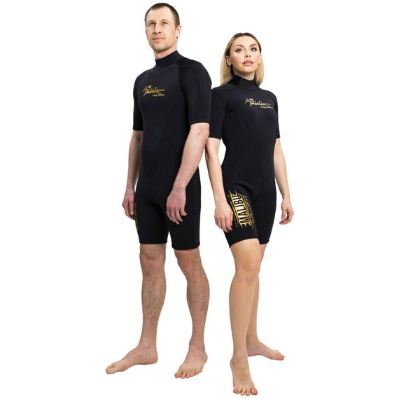 Гидрокостюм женский Marlin Malibu Ultra Shorty Lady 2,5 мм черно-золотой