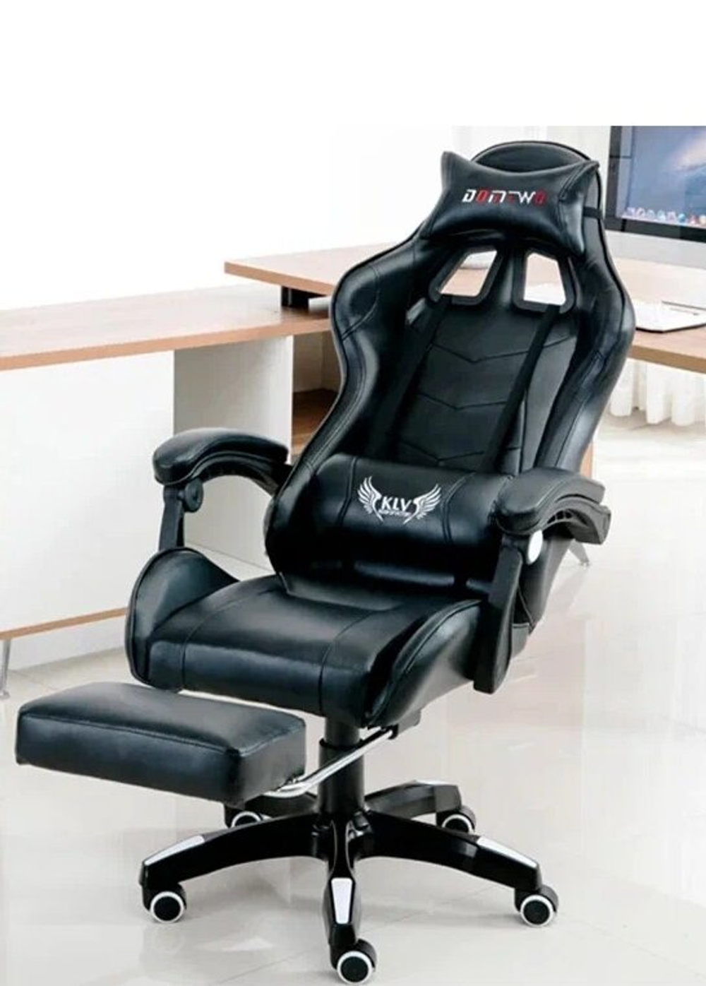 Компьютерное игровое кресло KRESLO KOMFORT Premium, обивка из экокожи, черное