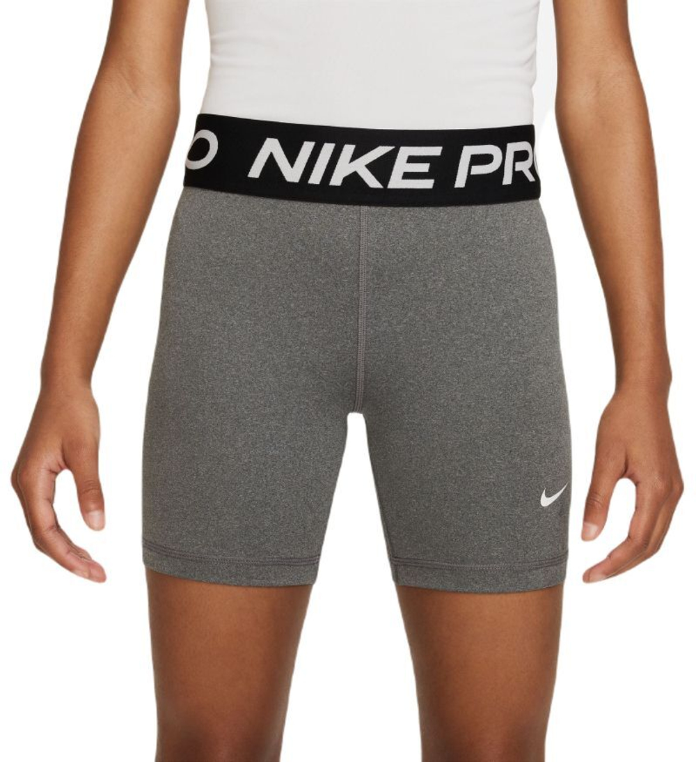 Шорты для девочки теннисные Nike Kids Pro Dri-Fit 5" Shorts - серый