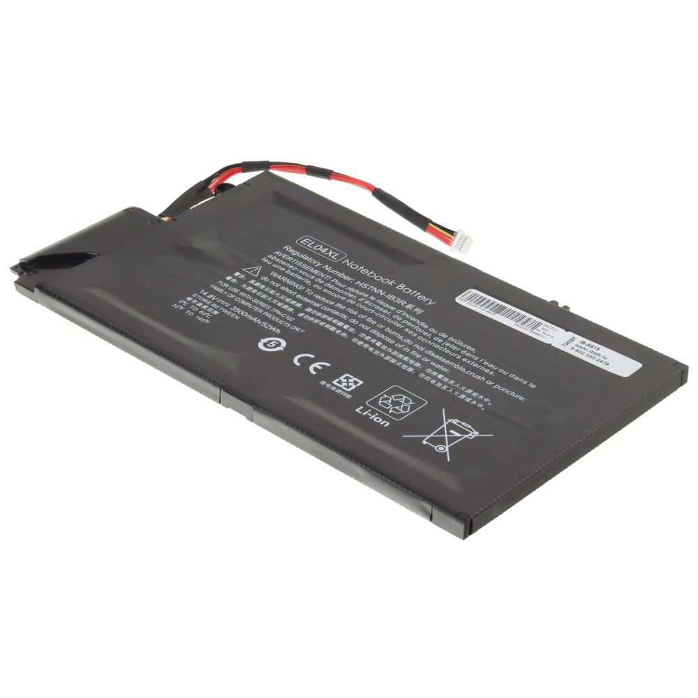 Аккумуляторная батарея iBatt 3500 mAh для ноутбука HP ENVY 4 (EL04XL, HSTNN-IB3R)