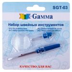 Набор швейных инструментов блистер SGT-03 (нитковдеватель, мини-лупа, вспарыватель), Gamma SGT-03