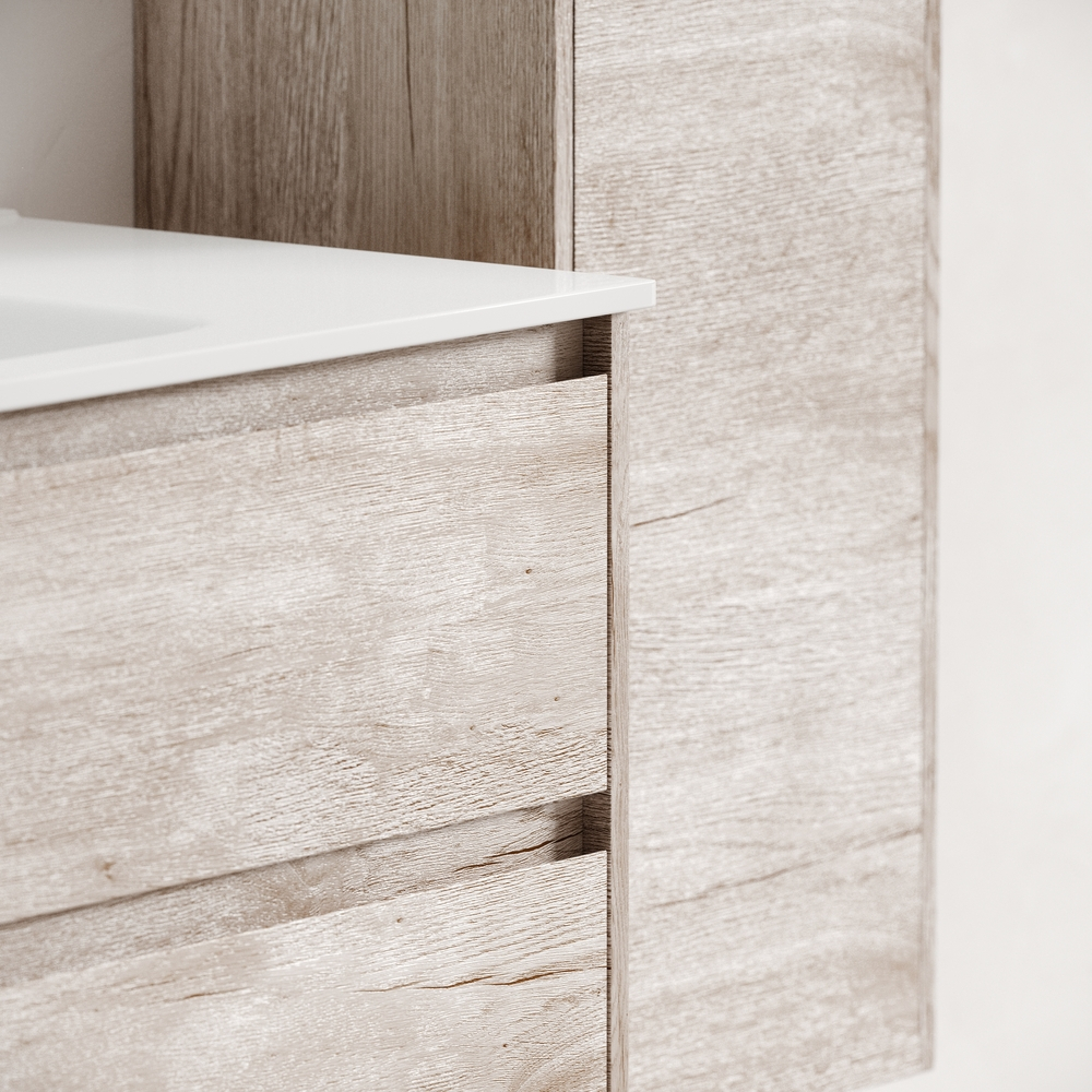 Тумба подвесная под раковину Sancos Libra, дуб галифакс натуральный 1190х450х500 мм, арт. LB120-1EG