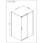 Душевое ограждение Loranto NEO 100x120x190 прозрачное закаленное стекло 8 мм, Easy clean, профиль серебро, без поддона (CS-22111-120*100)