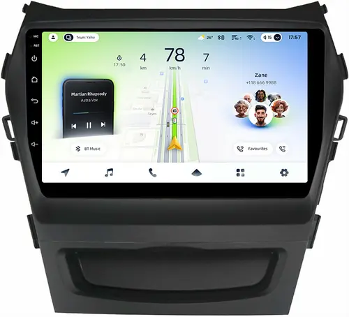 Магнитола для Hyundai Santa Fe 3 2012-2018 (климат на ШГУ) - Teyes CC4L-DTS монитор 9" IPS, Android 14, Быстрая, Snapdragon 662, CarPlay, 4G SIM-слот