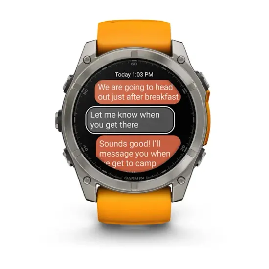 Мультиспортивные GPS часы Garmin Fenix 8X (51 mm) AMOLED, Sapphire Titanium with Spark Orange/Graphite Silicone Band 010-02905-11