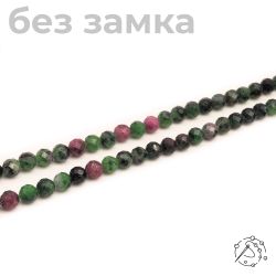 Нить бусин с огранкой цоизит 6 мм