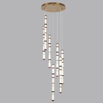Люстра каскадная LED 210W (30W*7) 4000K 5455/210L латунь/терракот/черный COLLIER Odeon Light Exclusive