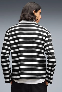 Поло с длинным рукавом мужское PUMA ESS ELEVATED No.1 Relaxed Striped Rugby Polo