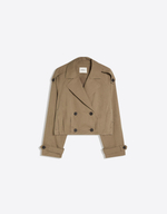 Женский короткий тренч с защипами - BERSHKA
