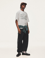 Мужская футболка boxy fit с коротким рукавом и принтом - BERSHKA