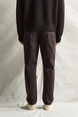 ZARA БРЮКИ STRAIGHT FIT С ЭФФЕКТОМ ВЫСТИРАННОЙ ТКАНИ, ТЕМНО-КОРИЧНЕВЫЙ