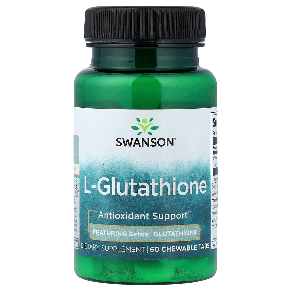 Swanson Vitamins, L-глутатион, 60 жевательных таблеток (50 мг в 1 таблетке)
