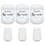Пряжа Astra Premium (Астра Премиум) Пух норки / уп.3 мот. по 50 г, 290 м, 01 белый